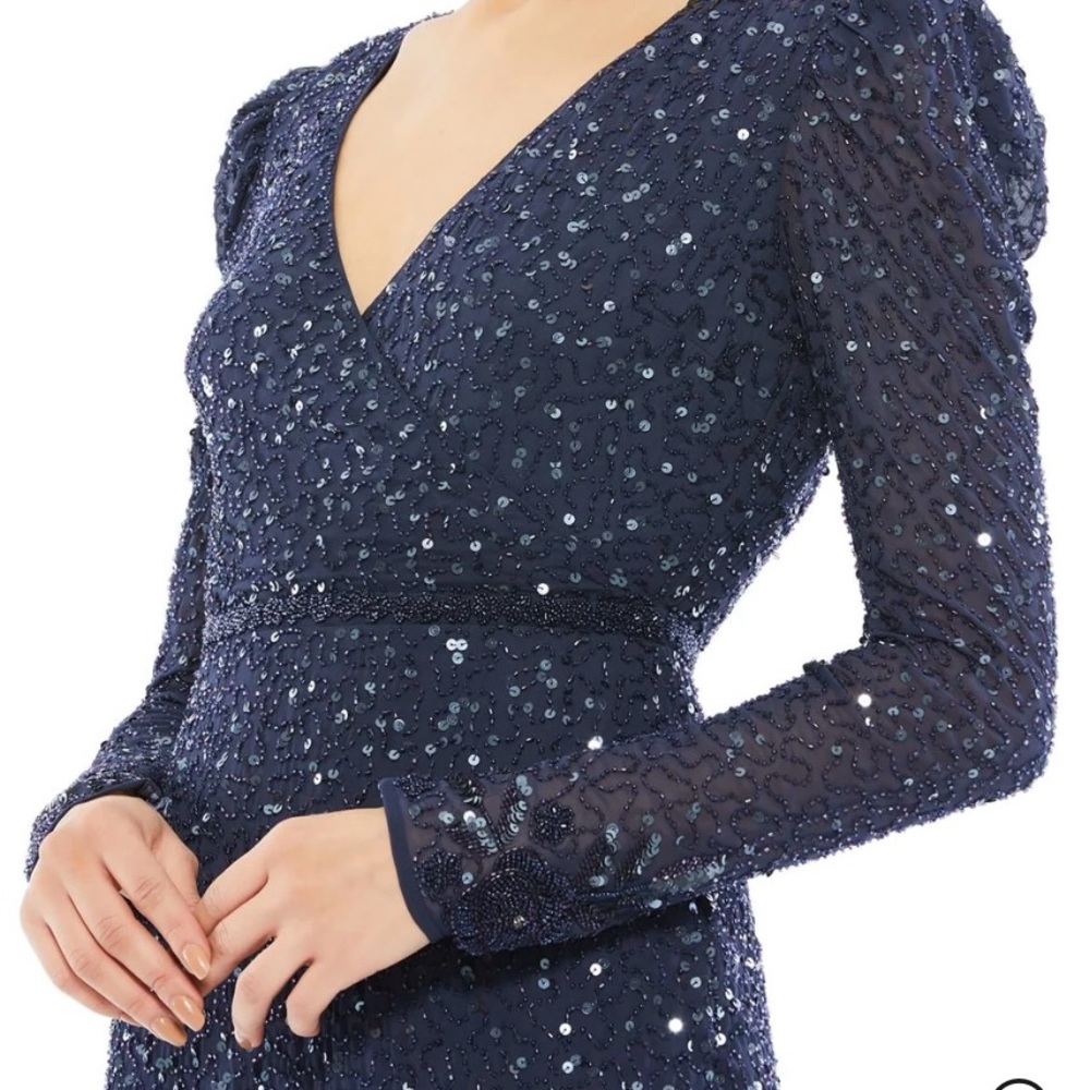 Mac Duggal 10740 Sequin Midi Dress Size 8 $498